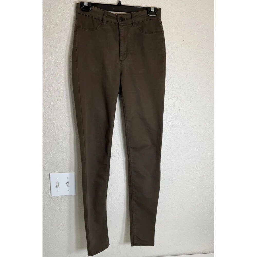 DIVIDE H&M Olive Brown Zip From Skinny Moto Pants Women's size 8